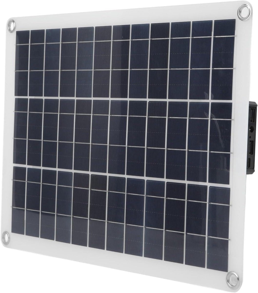 Wit Monokristallijn Silicium Zonnepaneel 15W 12V met USB-C Socket en IP65 Waterdichtheid voor Campers en Fans