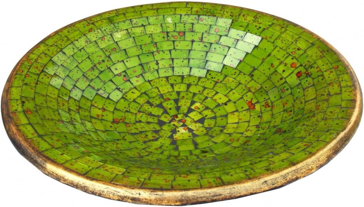 Handgemaakte Mozaïek Fruitschaal - Groen - Ø 46 cm