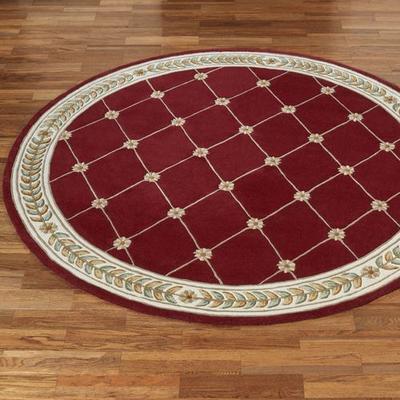 Touch of Class "Fleurette Round Rug 7'6"" Round, 7'6"" Round, Ruby"