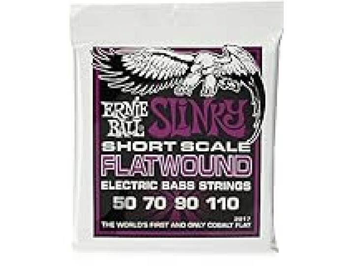 Ernie Ball Power Slinky Cordes à filet plat, diapason court, pour basse électrique, calibre 50-110