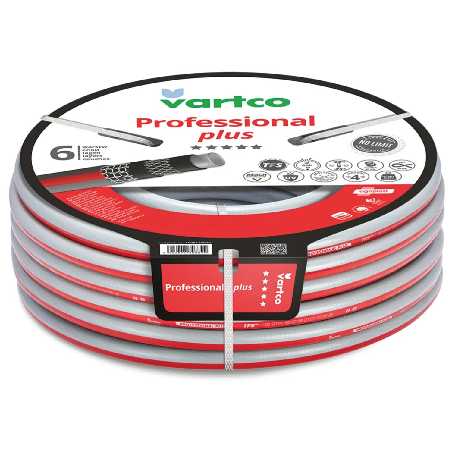 Vartco Professional Plus 1 inch tuinslang, 50 meter, 6-laags