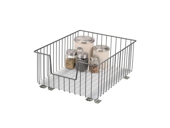 Panier coulissant Bremermann 40 cm avec étagère tiroir de cuisine adaptable tiroir coulissant en métal gris