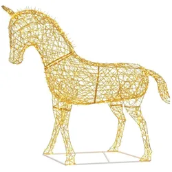 X-Mas, LED Weihnachtsdeko, LED Metall Deko Pferd warmweiss: grosse LED Einhorn Figur mit Timer für Gartendekoration, Weihnachts