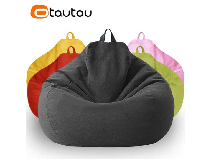 OTAUTAU rempli pouf canapé avec remplissage grand coton lin paresseux pouf chambre chaise bouffée Relax salon canapé DD002