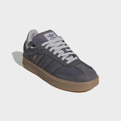 Sneaker ADIDAS ORIGINALS "SAMBA XLG", Herren, Gr. 44, grau (aurora onix, aurora onix, gum4), Leder, Textil, Schuhe Sneaker