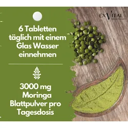 EXVital® BIO Moringa Tabletten, 3000mg Moringa Oleifera, 180 Tabletten