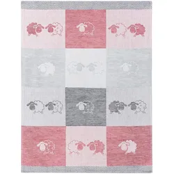 Kracht Küchen Textilien Schäfchen Halbleinen Küchentuch Jacquard 50x70 cm rot 3er Pack - rot
