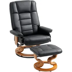 LIEGESTUHL-SET 2er Set Kunstleder Holz Schwarz