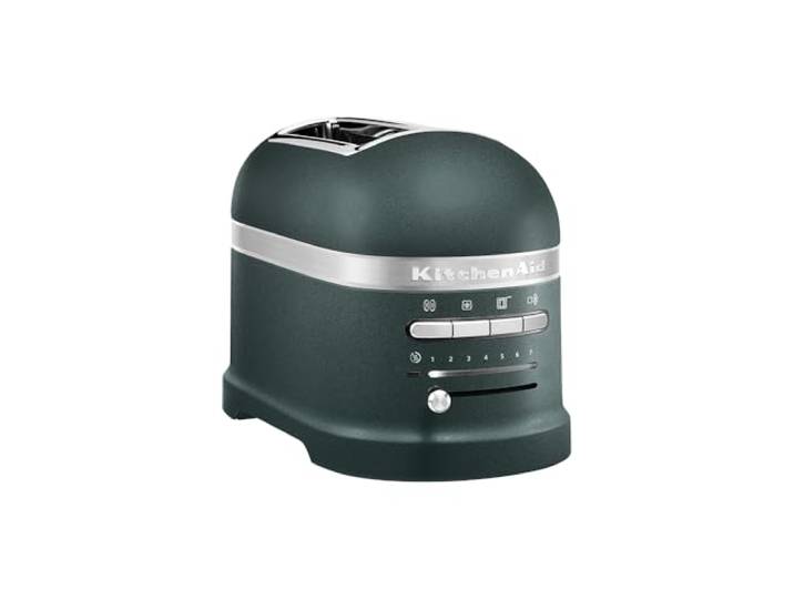 KitchenAid Artisan Grille-Pain 2 Tranches Automatique Vert Sapin Dore brioches\, bagels et pain de campagne uniformément ; 7 niveaux\, porte-sandwich et corps métallique iconique