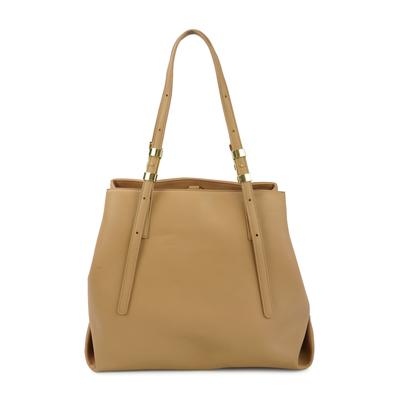 Schultertasche HARPA "AMARALD", Damen, Gr. B/H/T: 17cm x 32cm x 36cm, camelfarben, Kunstfaser, unifarben, Taschen Schultertasche, in klassischem Design