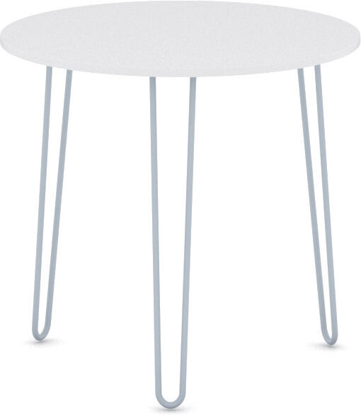 B2B Partner Runder Konferenztisch SPIDER, Durchmesser 80 cm, graues Metallgestell, weiß