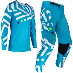 Leatt 3.5 S24 Cyan, Set Trikot/Textilhose - Blau/Weiß - XXL