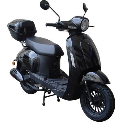 Motorroller GT UNION "Massimo 45", schwarz (schwarz, schwarz), Motorroller, mit Topcase, 45 km/h, mit und ohne Topcase verfügbar, B:67cm H:115cm L:189cm