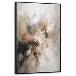 LEINWAND Bilder mit Rahmen - Farbe - Abstrakt - Beige - Kunst - 60x90