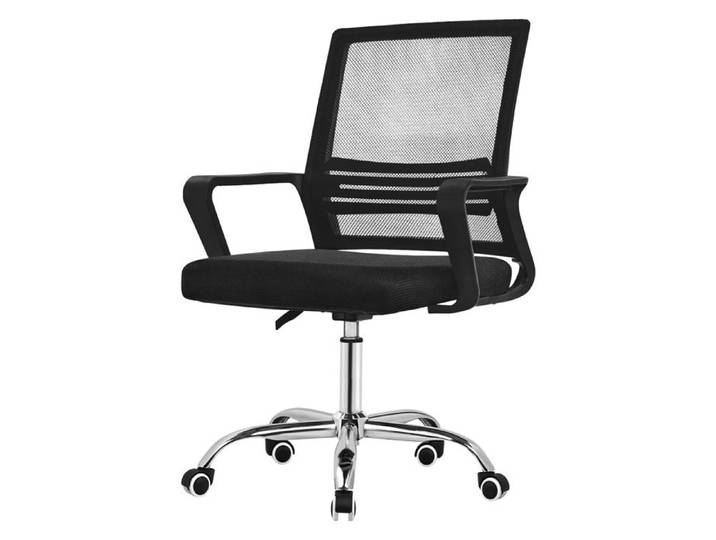 Chaise de bureau ergonomique - ML-Design - noire - pivotant 360°avec dossier en maille et accoudoirs