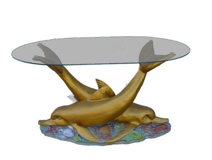 JVmoebel Couchtisch Glastisch mit Delfin-Design für das Wohnzimmer, Made in Europa