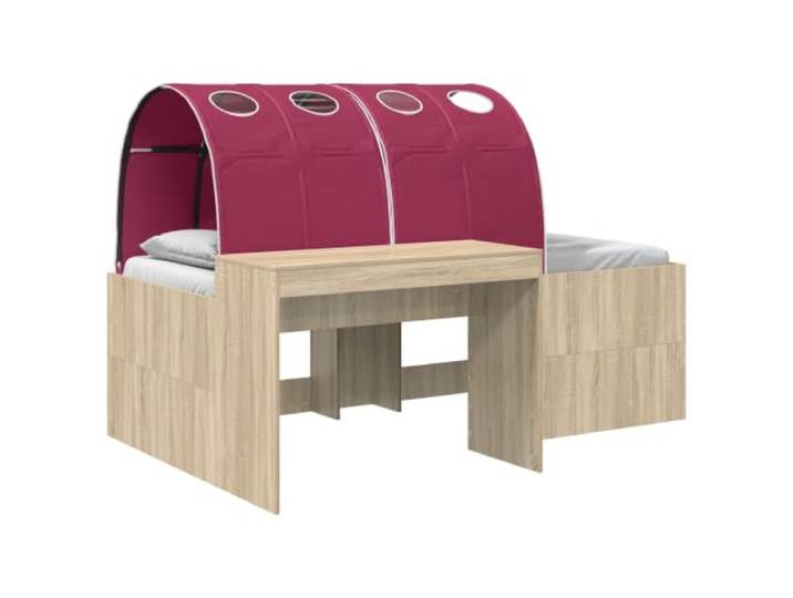 Keeushr Hochbett mit Schreibtisch 3 STK. Holzwerkstoff Modernes Design, schlanke Linien, Zubehörpaket inklusive, einfache Montage, fürs Schlafzimmer