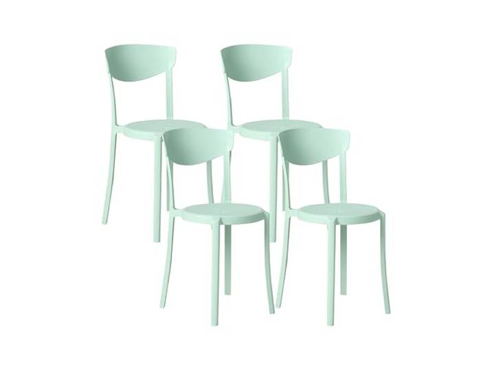 Beliani Esszimmerstuhl 4er Set Mintgrün Kunststoff Modern Innen- und Außenbereich Vieste