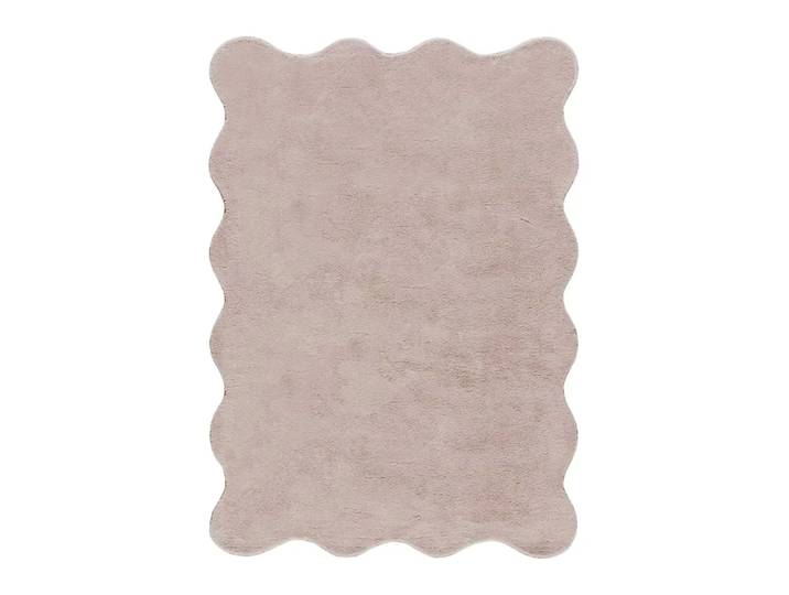 Tapis lavable uni rose poudré à bordure ondulée 160x230 cm