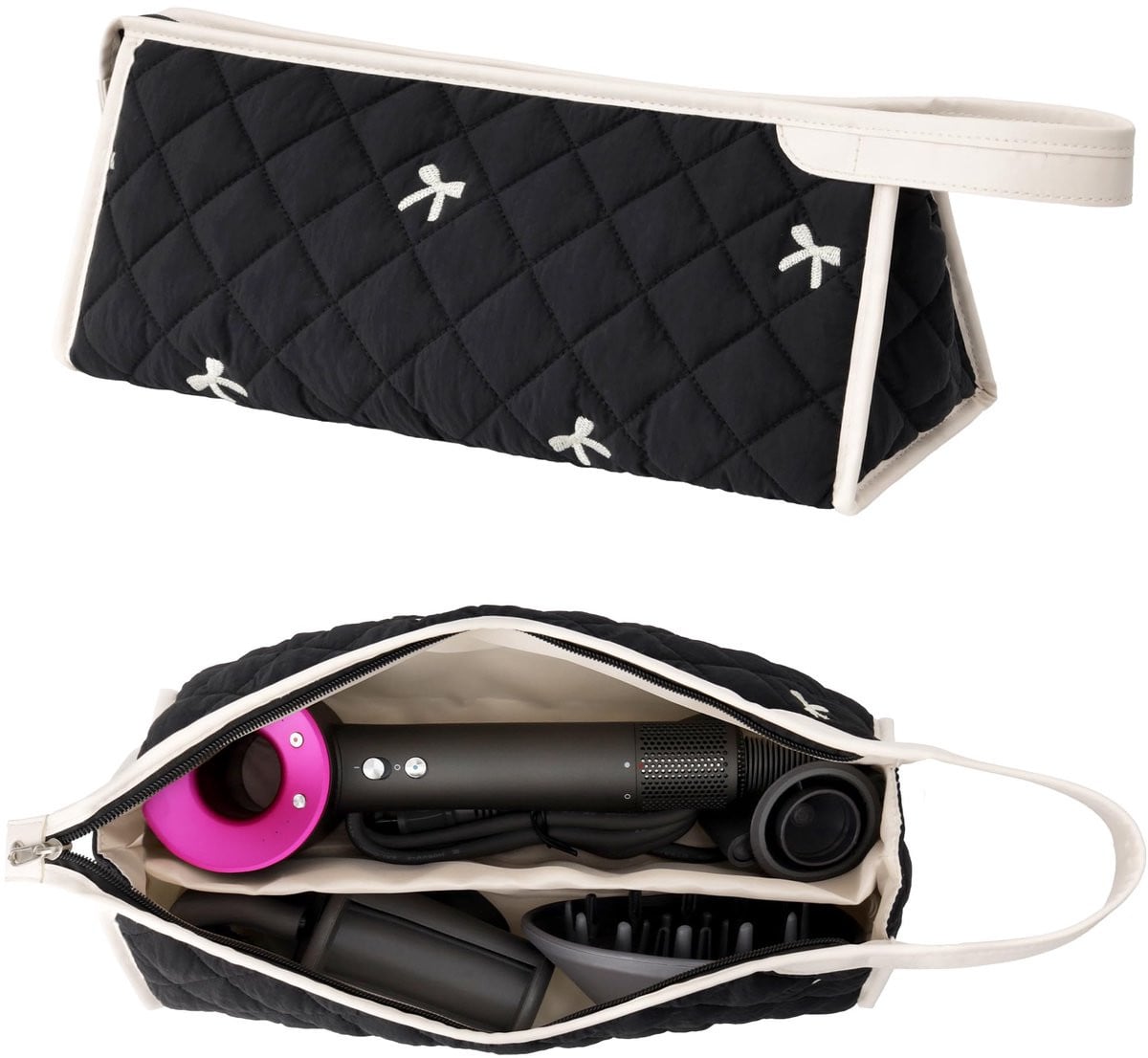 Reiskoffer voor Dyson en Shark Flexstyle haarstylingtools en accessoires, zwart