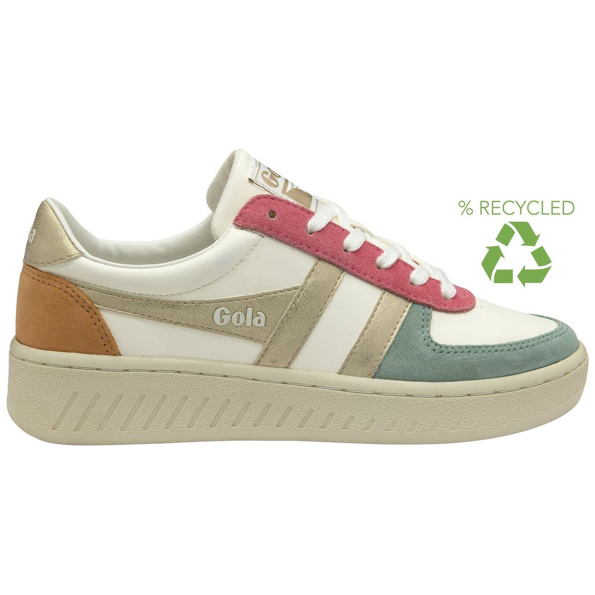 Gola Grandslam Quadrant Sneaker Women off white/green mist/gold/salmon (NY) 42 CLB207-NY-42-offwhitegreenmistgoldsalmon
