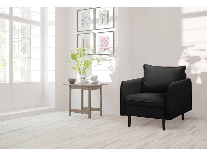 Sessel Palawan Schwarz Microfaser Jada 74 x 86 x 91cm