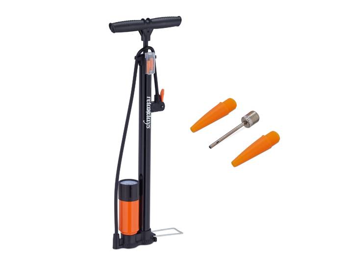 Standpumpe mit Manometer Orange-Schwarz