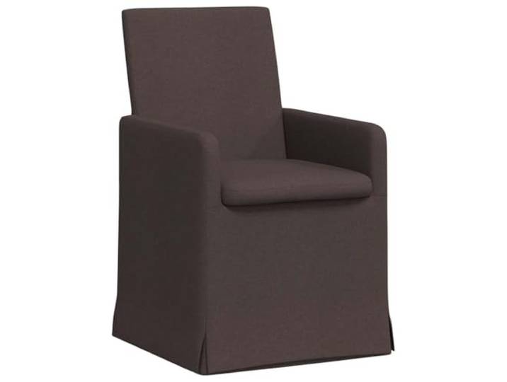 KUTYWEXFM 2er Set Esszimmerstühle Dunkelbraun Stoff Stuhl mit Rollen Ergonomische Polstersessel mit Armlehnen und flexiblen Rädern für langes Sitzen im Esszimmer, Arbeitszimmer oder Büro.