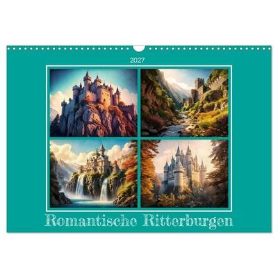 Romantische Ritterburgen (Wandkalender 2027 DIN A3 quer), CALVENDO Monatskalender