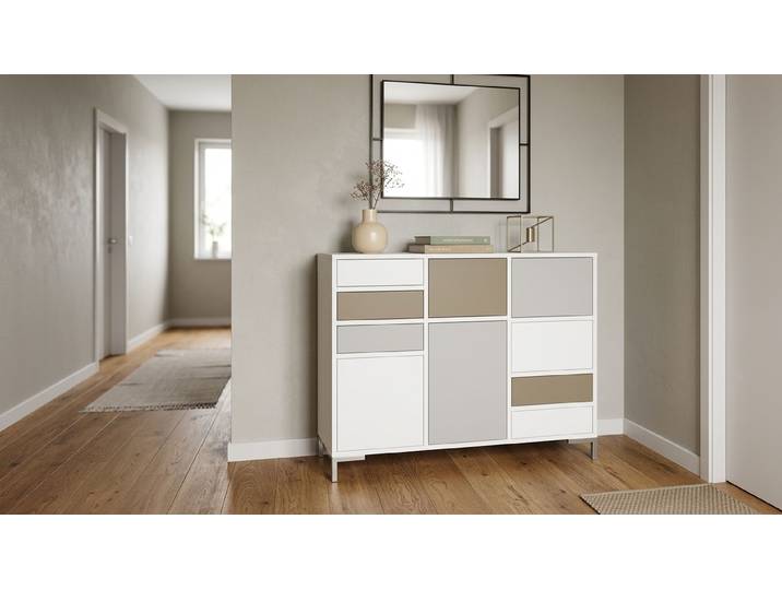 Stylishes TV Sideboard nach Maß MDF Beschichtet MDF Weiß matt