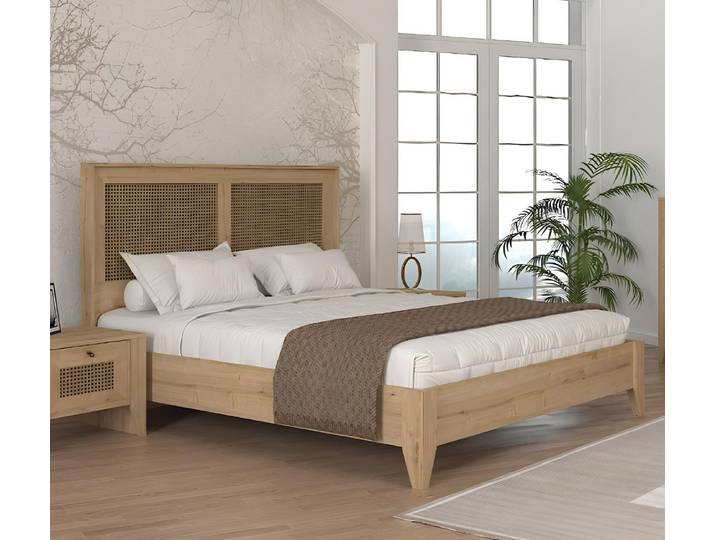JVmoebel Bett Luxus Bett aus braunem Holz im modernen Design (Bett), Made in Europa