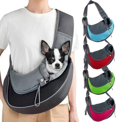 Uplifted Goods Breathable Mesh Pet Sling Shoulder Carrier lake Blue l