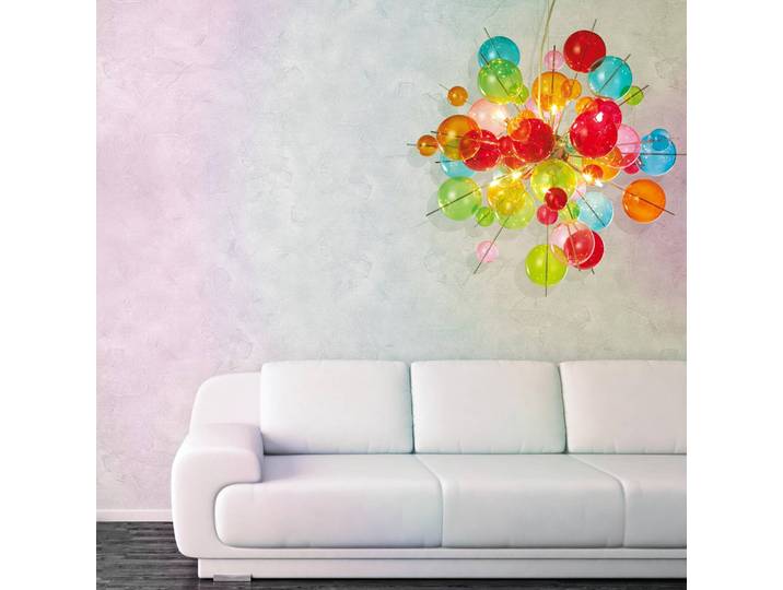 Näve Glas Hängeleuchte AURINIA, dimmbar, Multicolour, für Wohn- / Esszimmer, Glas, Junges Wohnen, Hängelampe