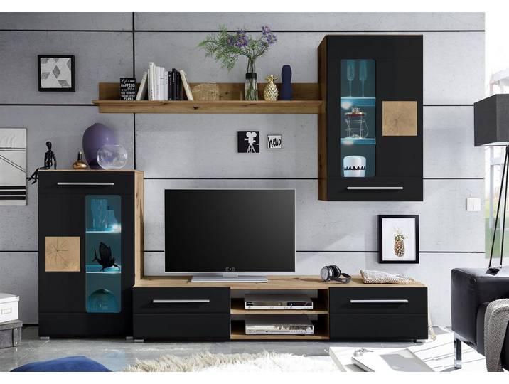 HBZ Wohnwand 240 x 190 x 43 cm (B/H/T), (4-St)