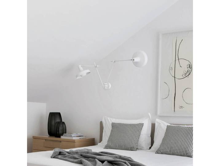 GRUPA Wandleuchte Arigato, weiß / opal, für Arbeitszimmer / Büro, Metall