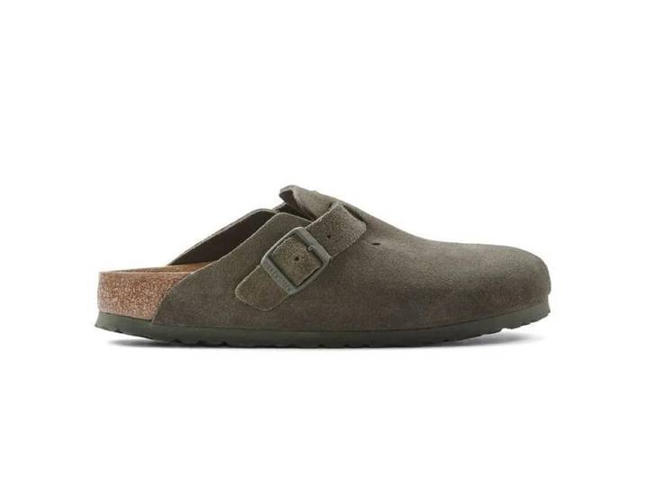 Birkenstock Sabots Boston en Cuir Daim, Thym