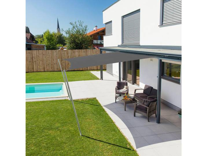 Gartensonnensegel, Anthrazit, 500x500 cm, Sonnenschutz, Sonnenschirme