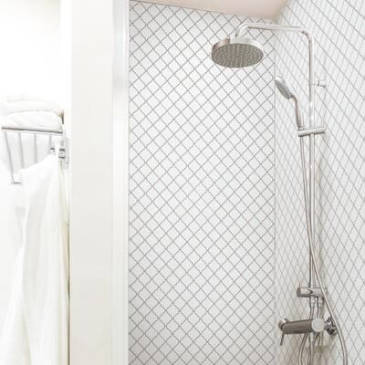 "Merola Tile Hudson Tangier Glossy White 12-3/8"" x 12-3/8"" Porcelain Floor and Wall Tile"
