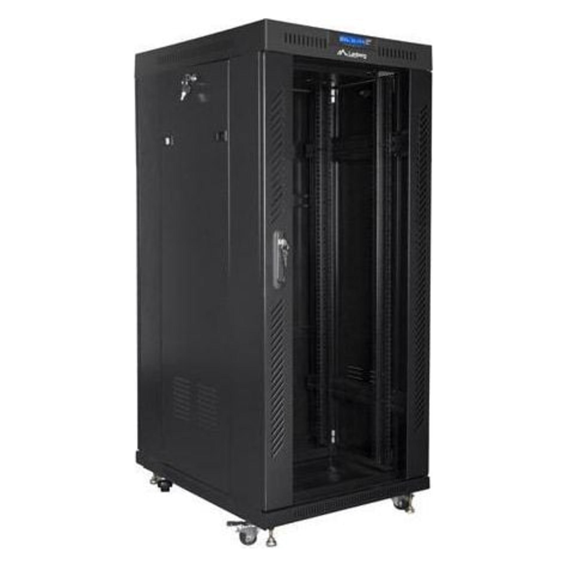 Lanberg FF01-6827-12BL Rack 27U Freistehendes Gestell (27 HE, 19 Zoll Rack) (FF01-6827-12BL)