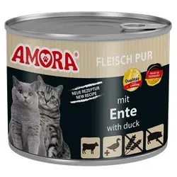 AMORA Cat Nassfutter Fleisch Pur Ente | 6x 200g