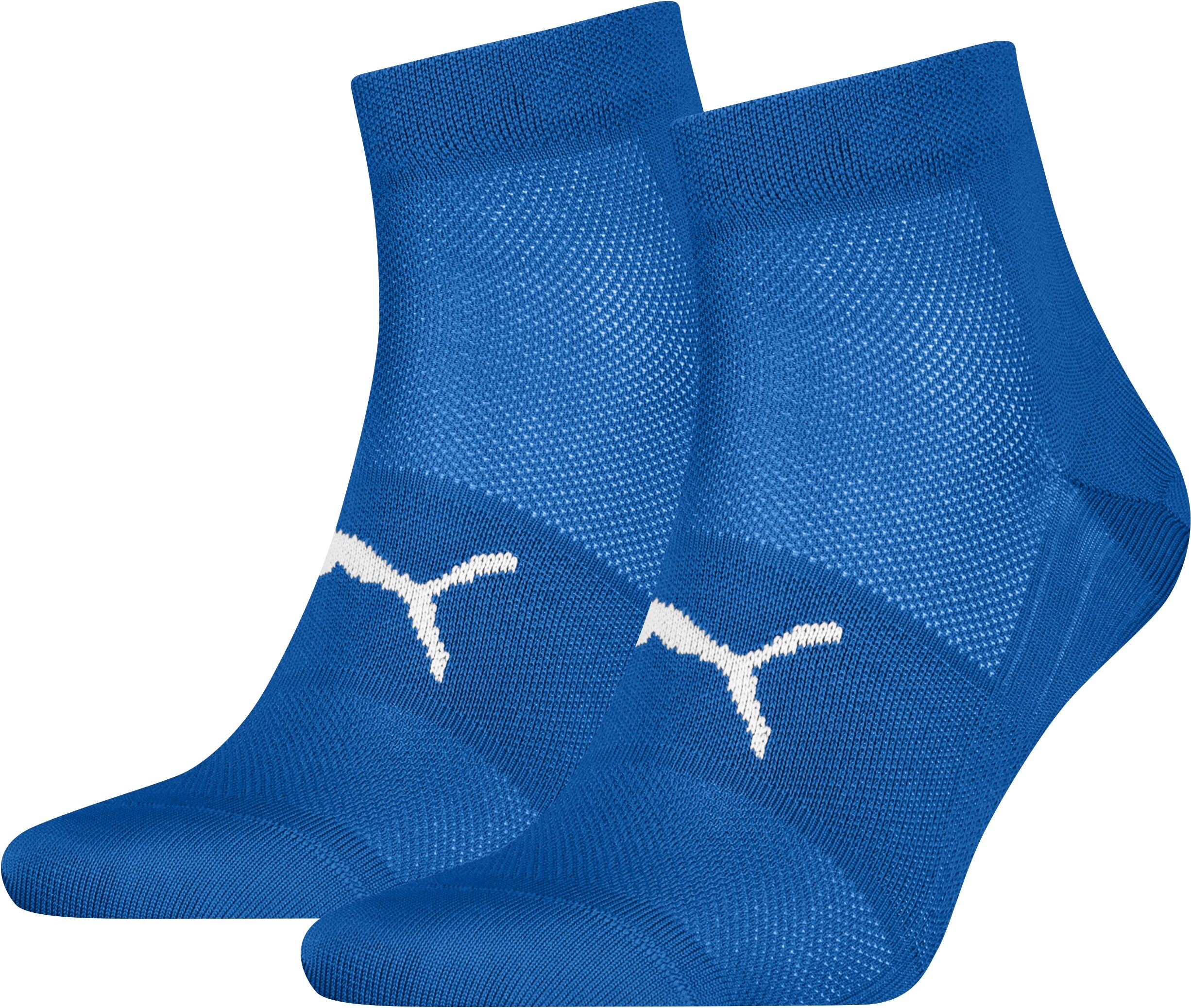 Kurzsocken PUMA "PUMA UNISEX SPORT LIGHT QUARTER 2P", Herren, Gr. 43-46, blau, Materialmix, normal, Socken Kurzsocken, mit verstärktem Fersen- und Zehenbreich