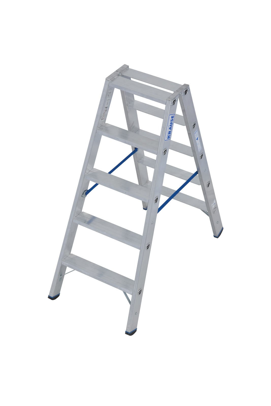 Krause trap met dubbele leuning, aluminium, 2x5 treden