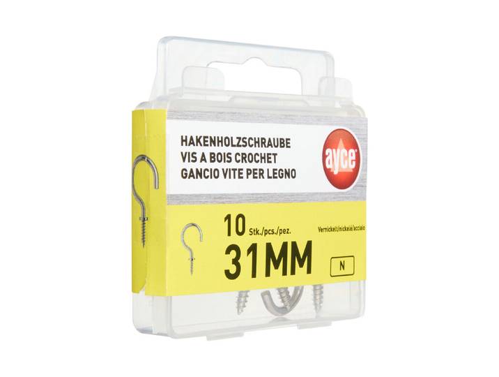 Ayce Haken-Holzschraube mit Rosette 31 mm