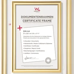 walther + design Trendstyle Kunststoff Bilderrahmen, gold, 21 x 29,7 cm