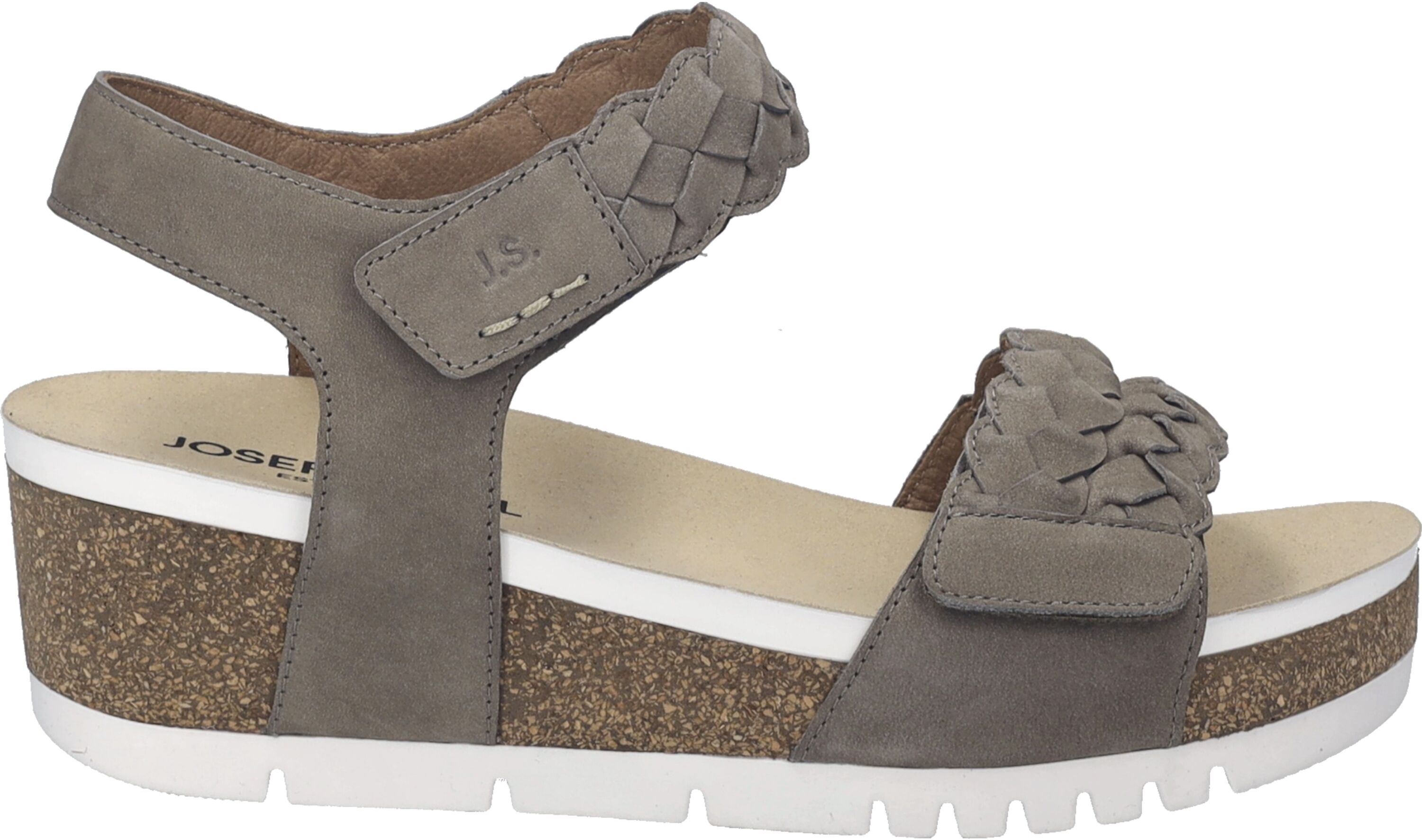 Sandale JOSEF SEIBEL "Quinn 22, granit", Damen, Gr. 38, grau (granit), Obermaterial: 100% Rindsleder Leather cow., Schuhe Sandale