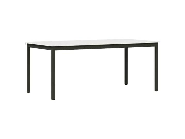 LKJephalotrope Esstisch Weiß 180x90x75 cm Kiefernholz Metallbeine Großer Küchentisch für Familienessen im Esszimmer. Stabile Konstruktion aus Echtholz mit robusten Vierkantbeinen.