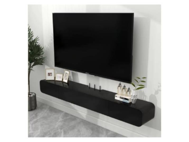ROSEEONNE Wandmontierter Medienkonsolen-TV-Schrank Mit 2 Schubladen, schwebendem TV-Ständer aus massivem Holz, hängendem TV-Regal, Entertainment-Center