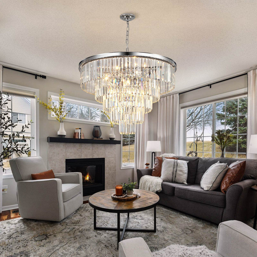 Canora Grey Chandelier Chrome 65cm H 80cm W 80cm D