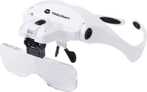 TOOLCRAFT 2469761 Lupenbrille mit LED-Beleuchtung Vergrößerungsfaktor: 3.5 x, 2.5 x, 2.0 x, 1.5 x, 1.0 x Linsengröße: (L x B)
