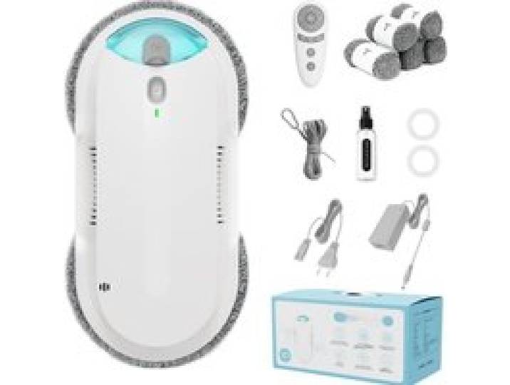 Zitty Robot Lave-Vitres W5 Blanc Aspiration 2400-3200 Pa Pulvérisation 2 Sens Réservoir 60 ml